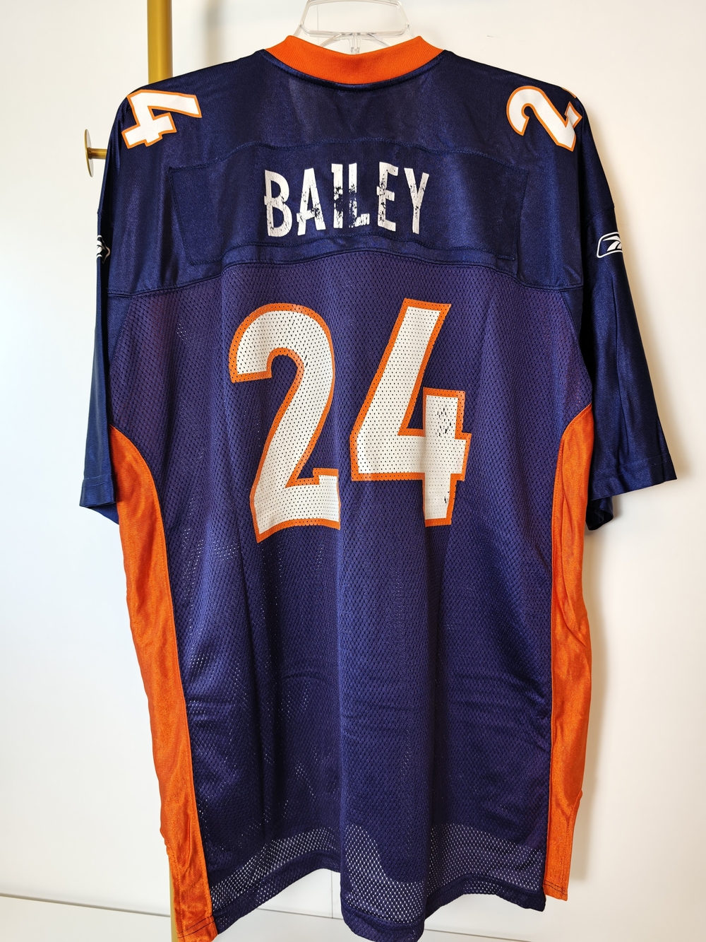 Reebok Denver Broncos Champ Bailey 24 Football Jersey Mens XXL Navy Orange 7009A